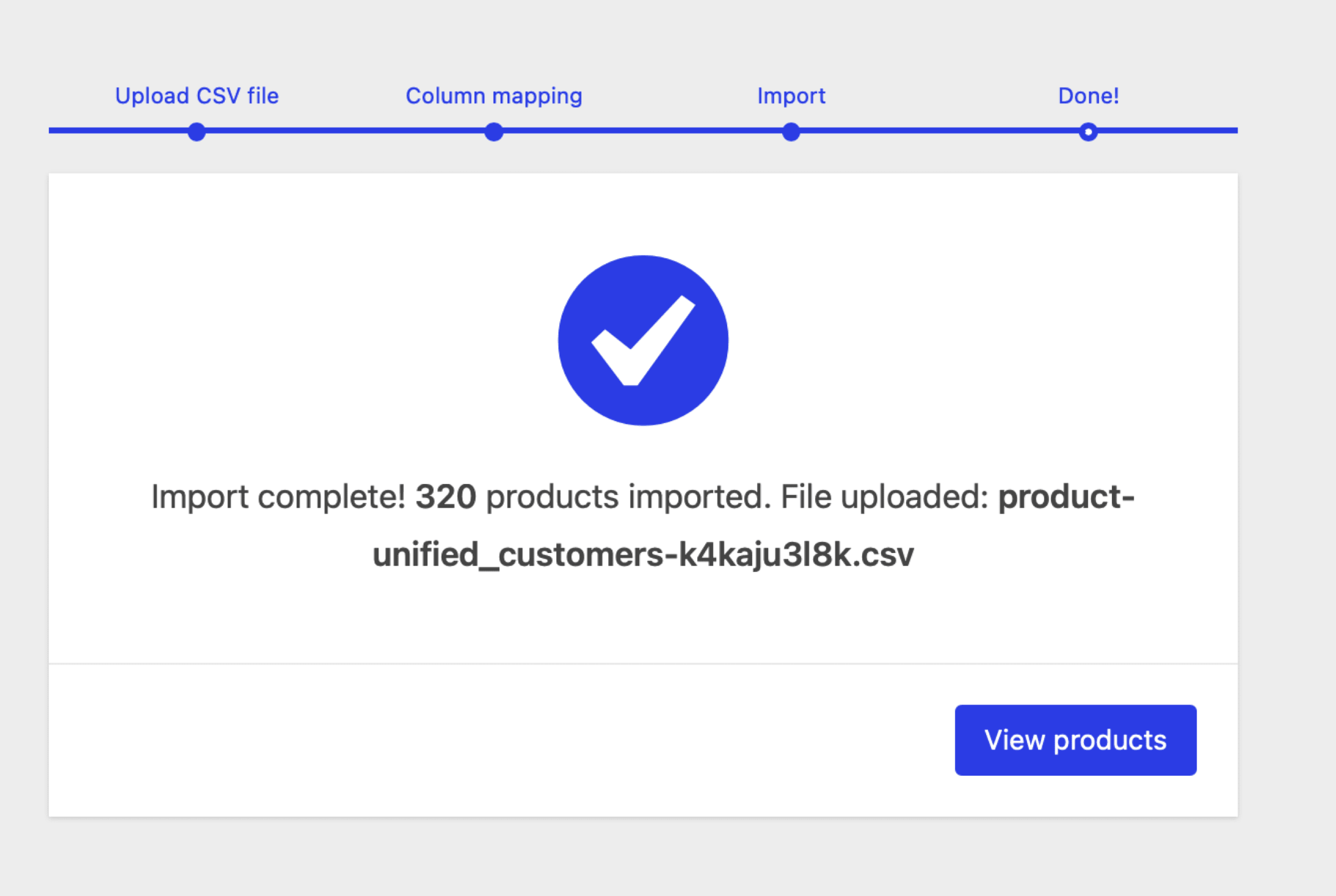 Step 3b. Complete the WooCommerce import products process