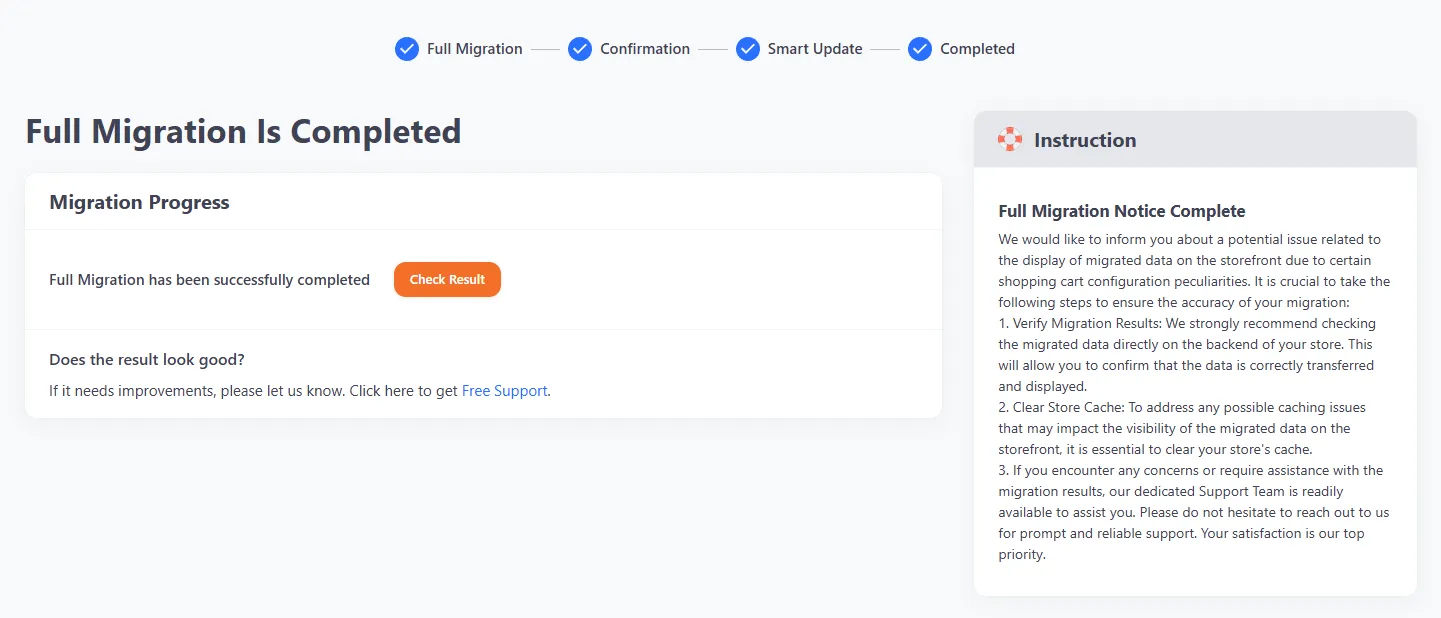 Step 3b: Full migration completed