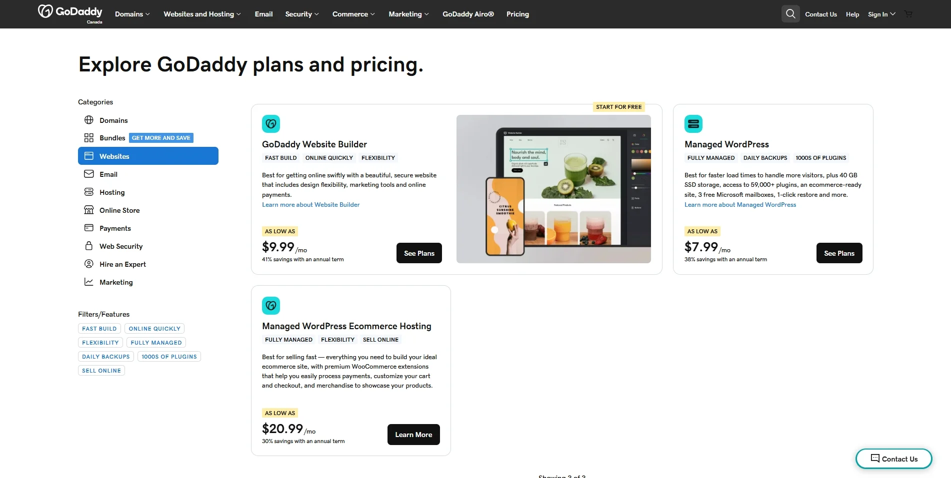 GoDaddy pricing