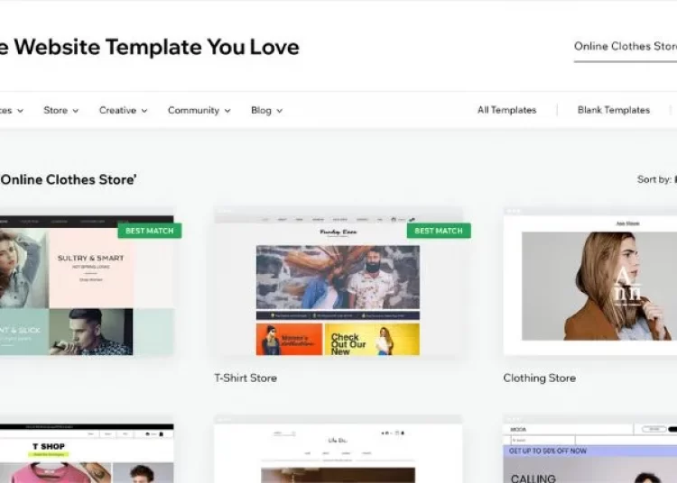 Choose a Wix template and customize your website