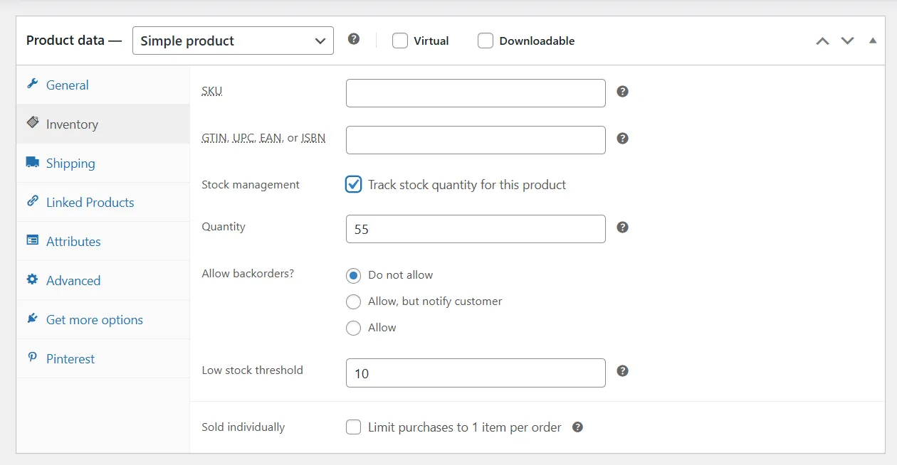 WooCommerce product data management