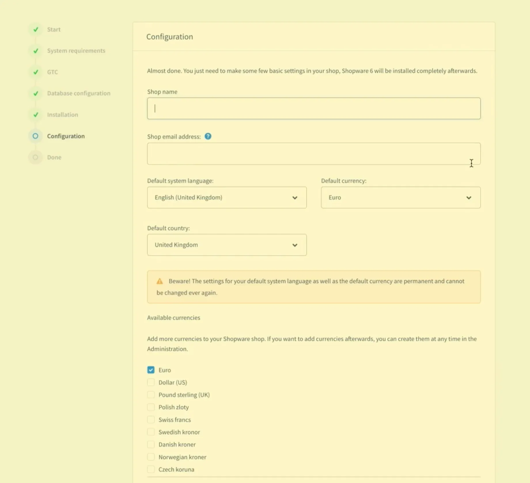 Shopware 6 tutorial database configuration