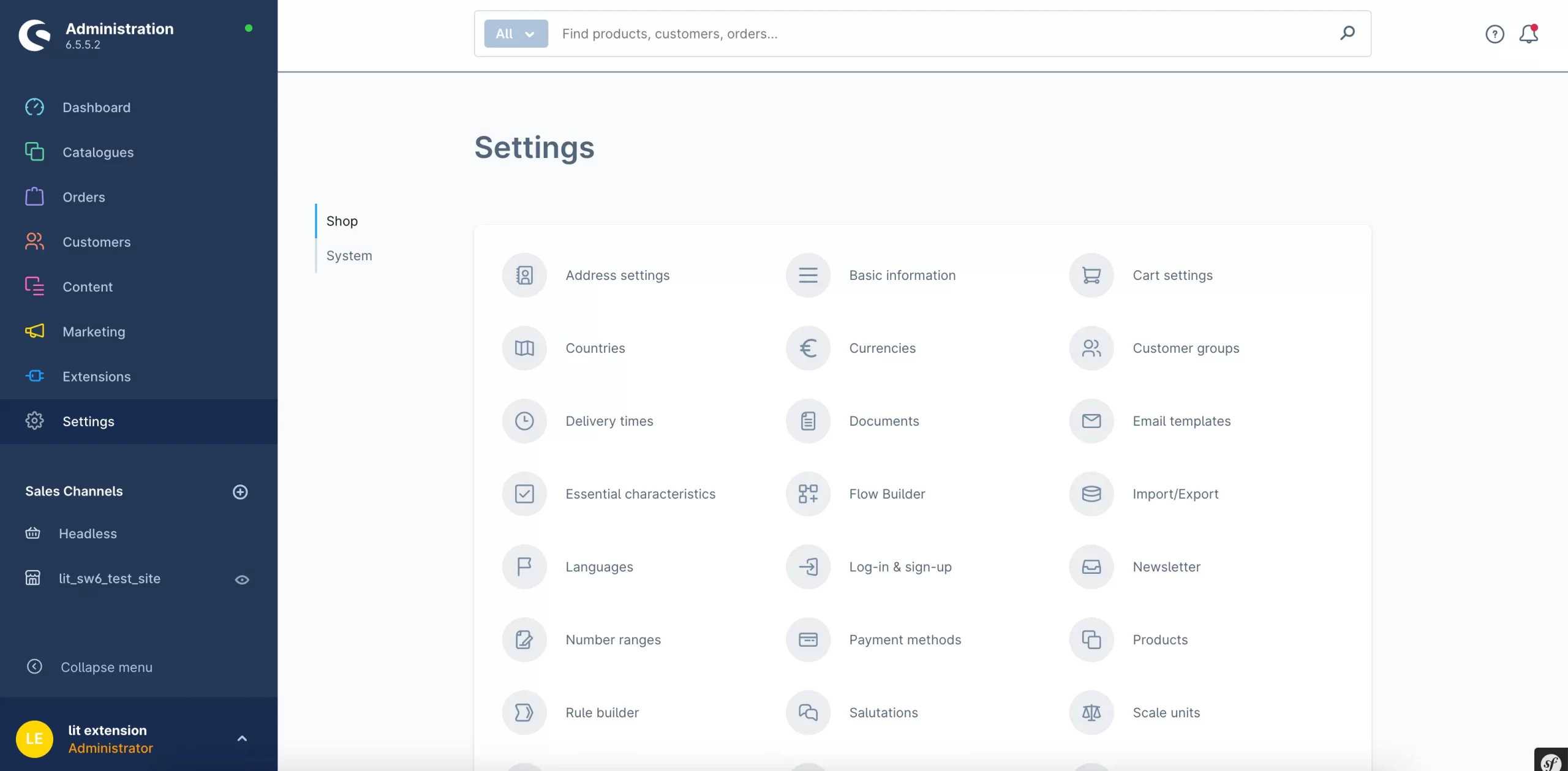 shopware tutorial settings