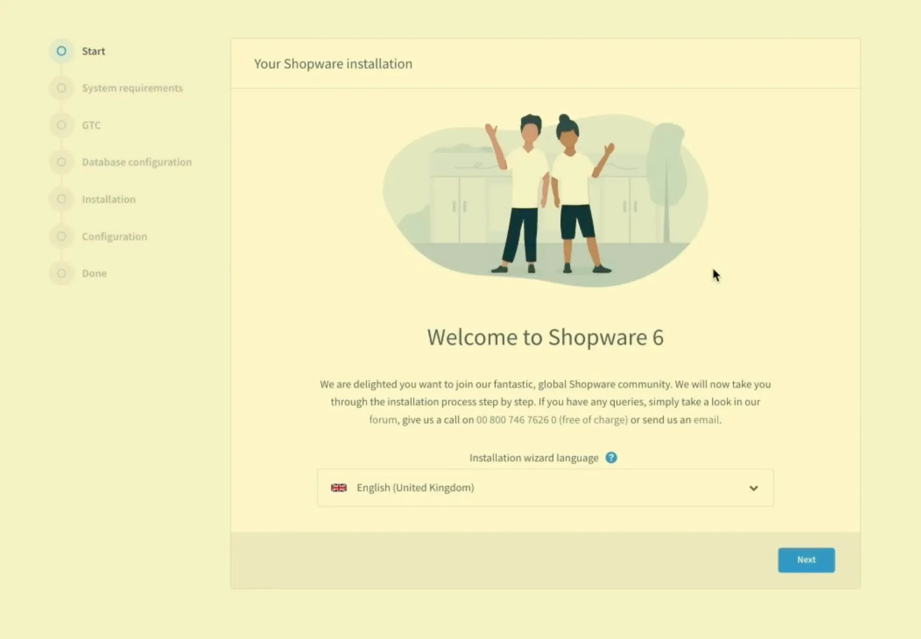 shopware installation welcome