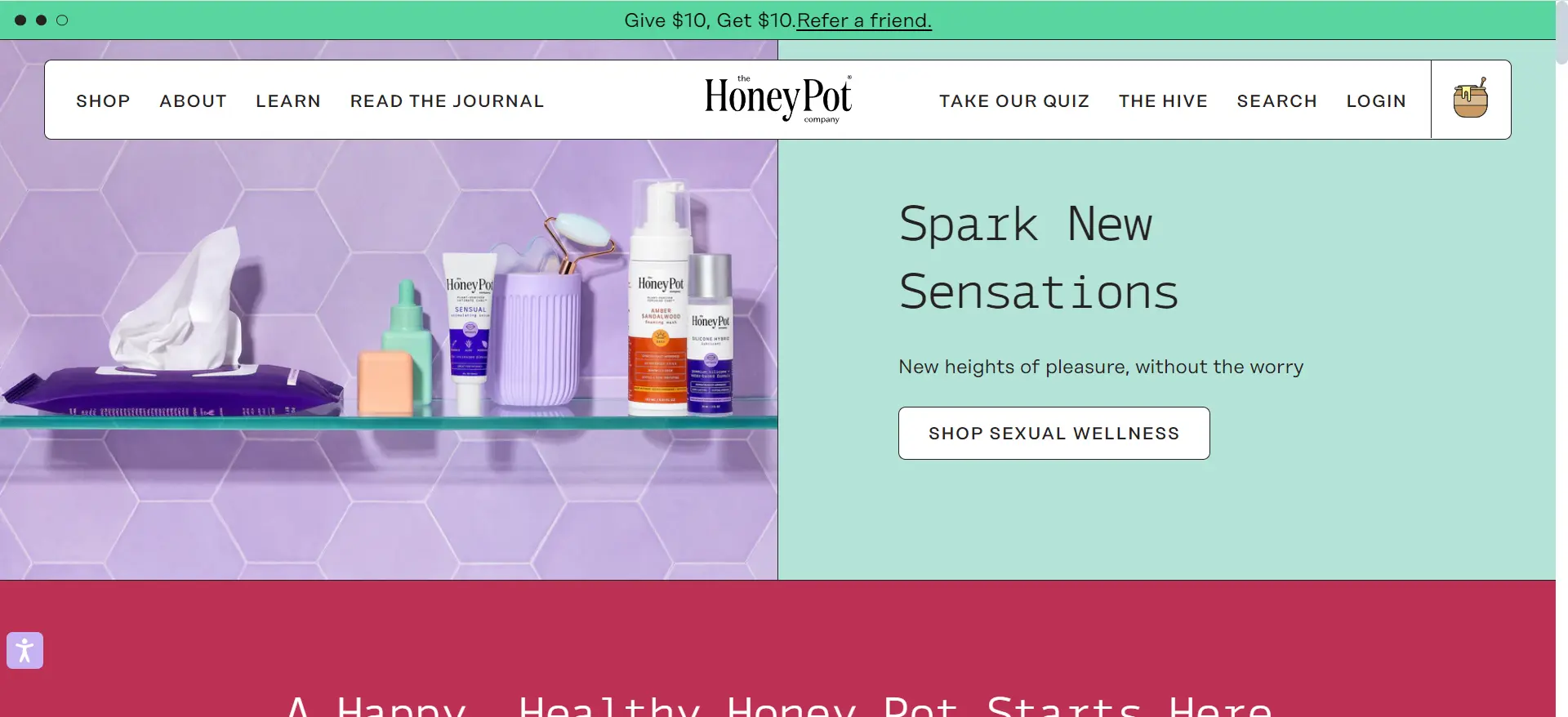 The Honey Pot Shopify store samples