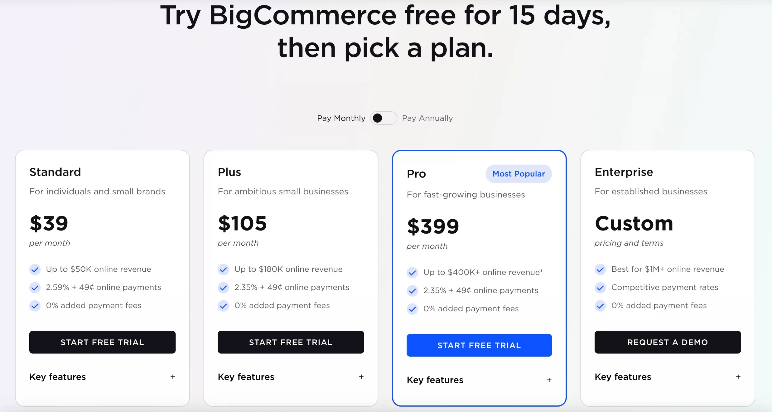 bigcommerce pricing