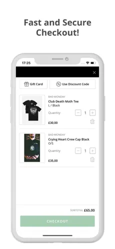 Checkout on Shopify mobile app