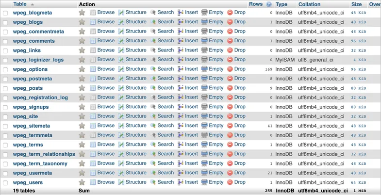 wordpress-database-export