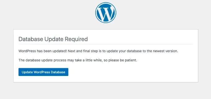 how to update wordpress: update wordpress database 