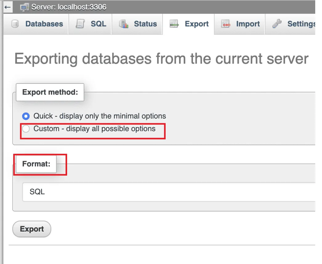 export-wordpress-database-step-2a