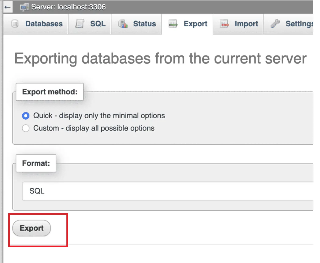 export-wordpress-database-step-3