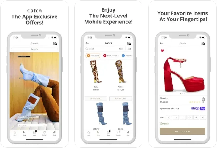 Lonia - An example of Shopify store on mobile app