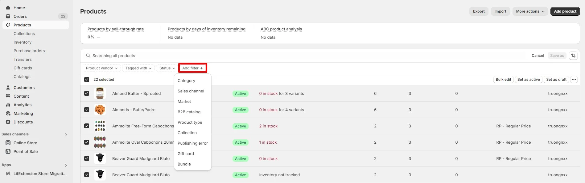 Use filter to narrow down your product list