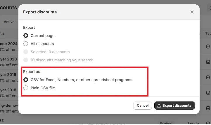 discount-export-format