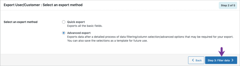Method 3: Advanced export WooCommerce customers