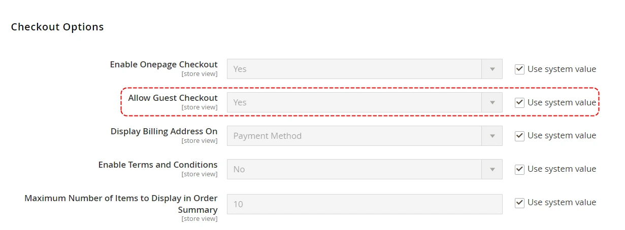 Magento guest checkout