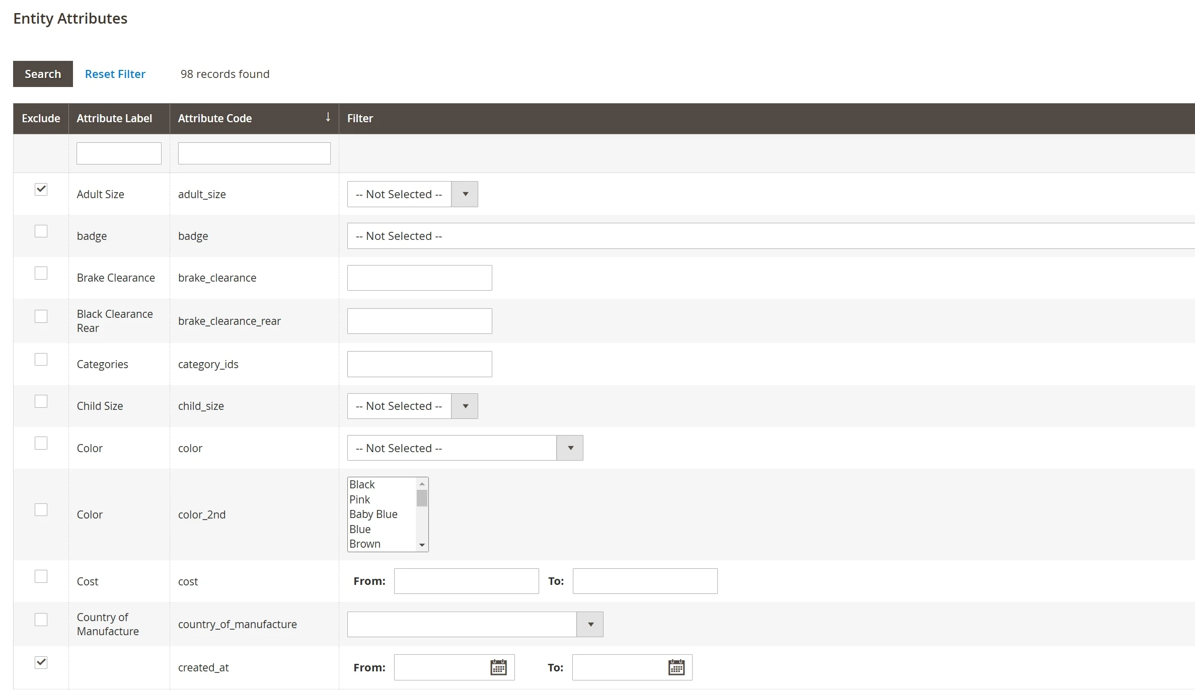 Export Magento product attributes step 3