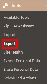 export-wordpress-post-step1