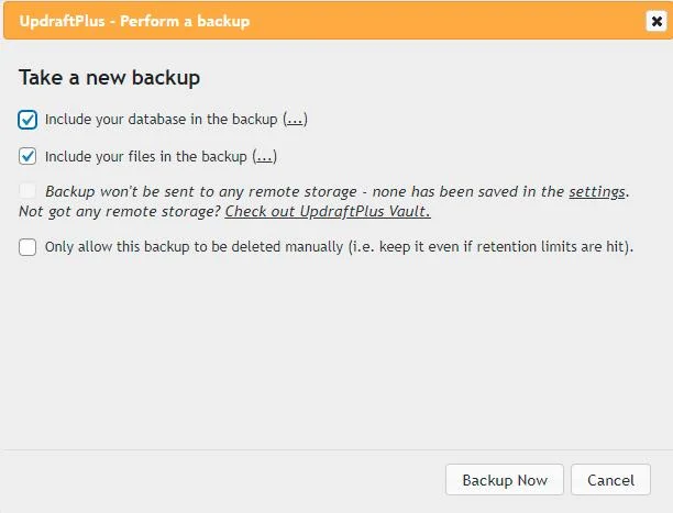 how to back up WordPress site