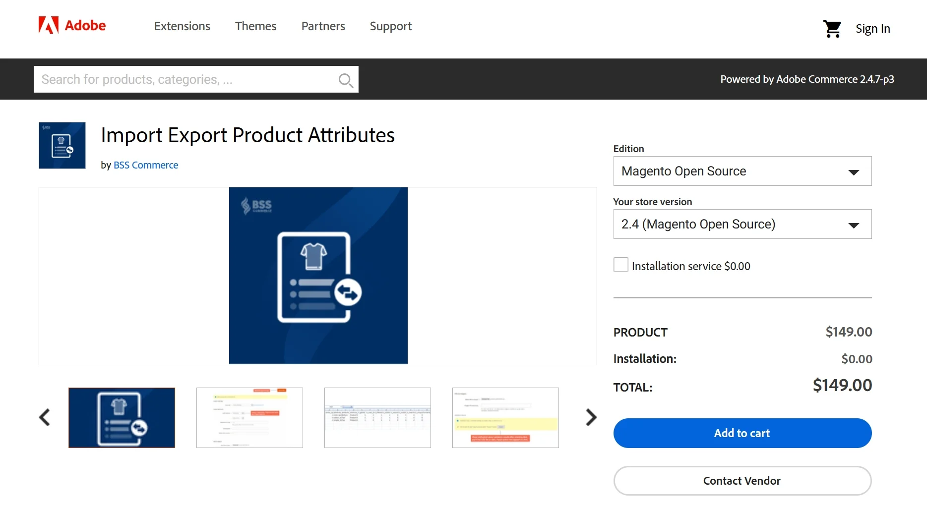 BSS's import export product attributes for Magento 2 extension