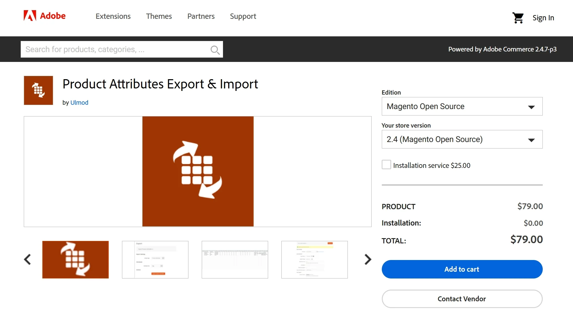 Product attributes export import by Ulmod