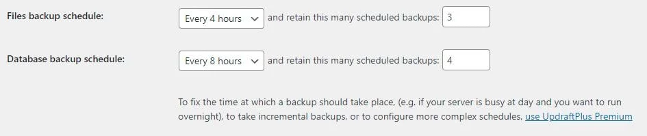 Scheduled WordPress backup