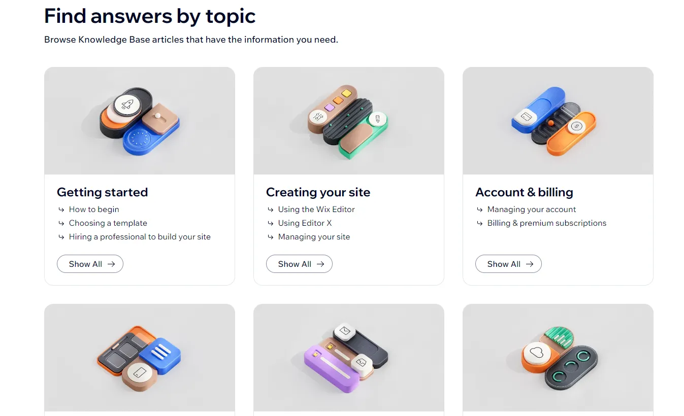 Wix knowledge base