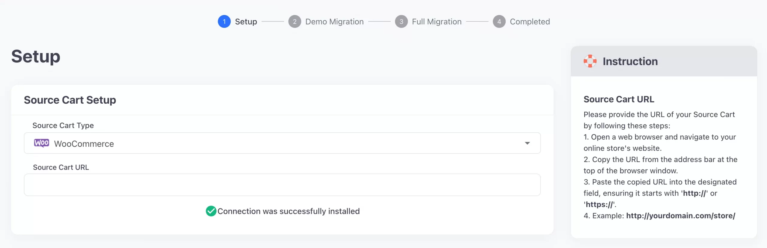 set up source cart