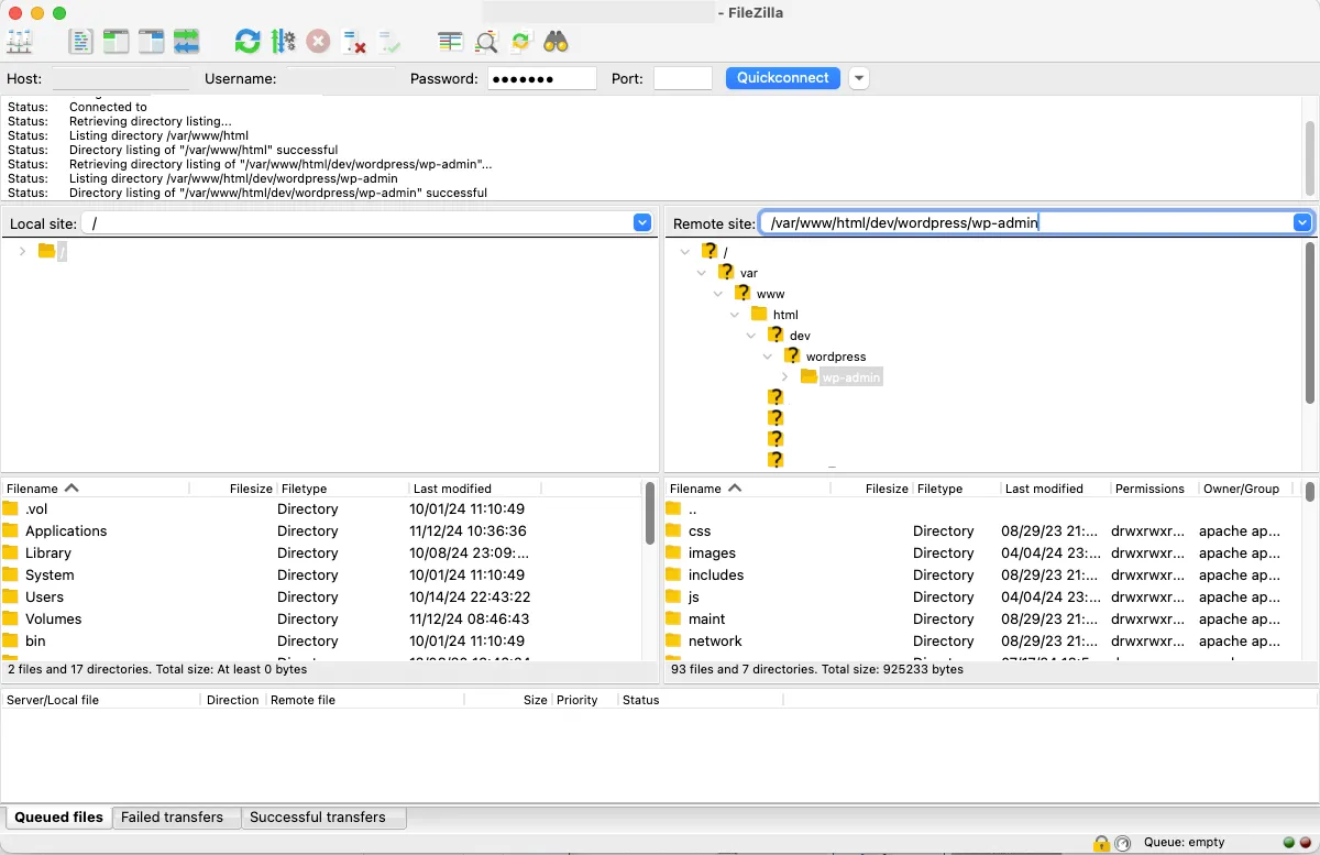 using ftp filezilla to backup woocommerce database