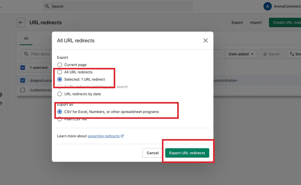 export-shopify-redirects-step-3