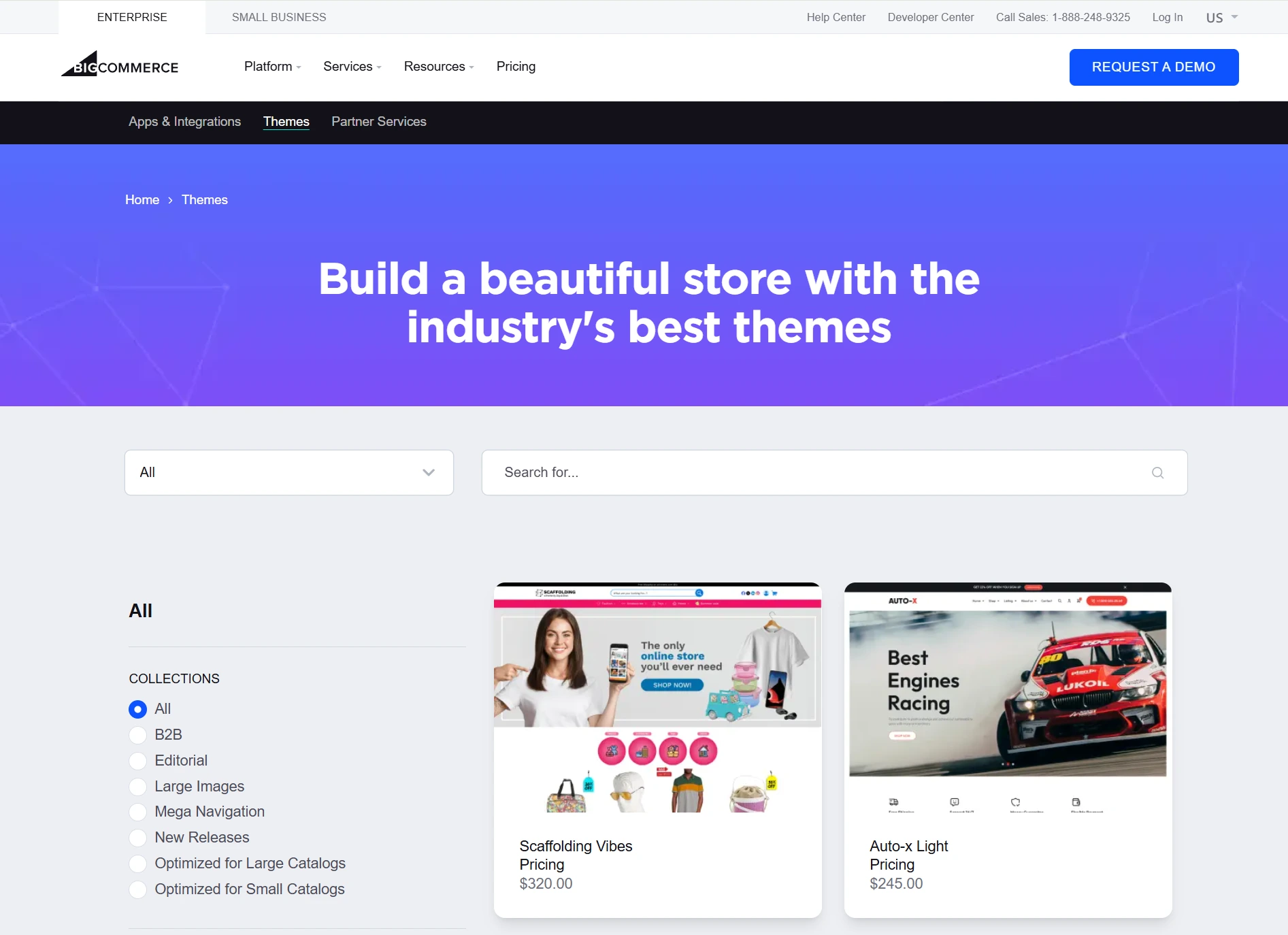 bigcommerce vs godaddy: themes