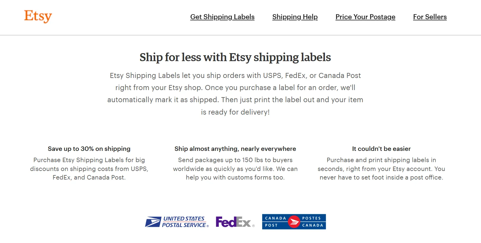 Etsy Shipping Labels