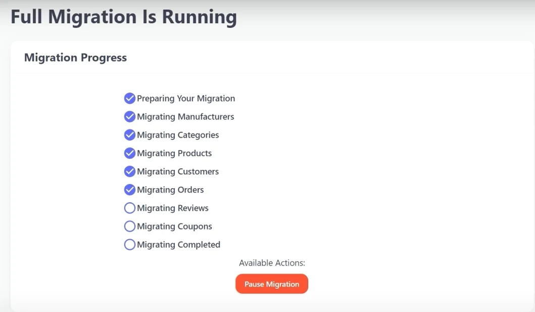 Run the full migration to your target platform