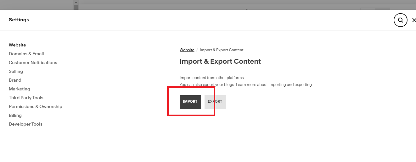 Click "Import."