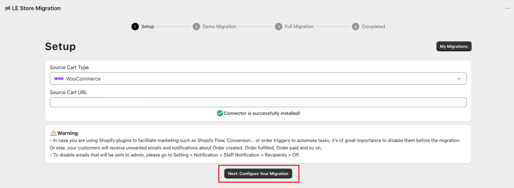 lite store mig app connection successfully installed