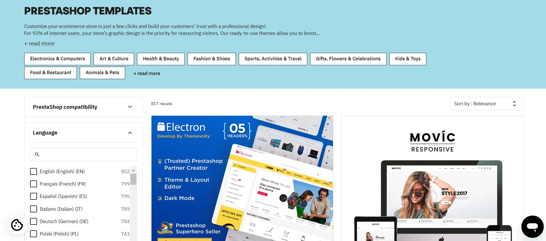 prestashop templates store