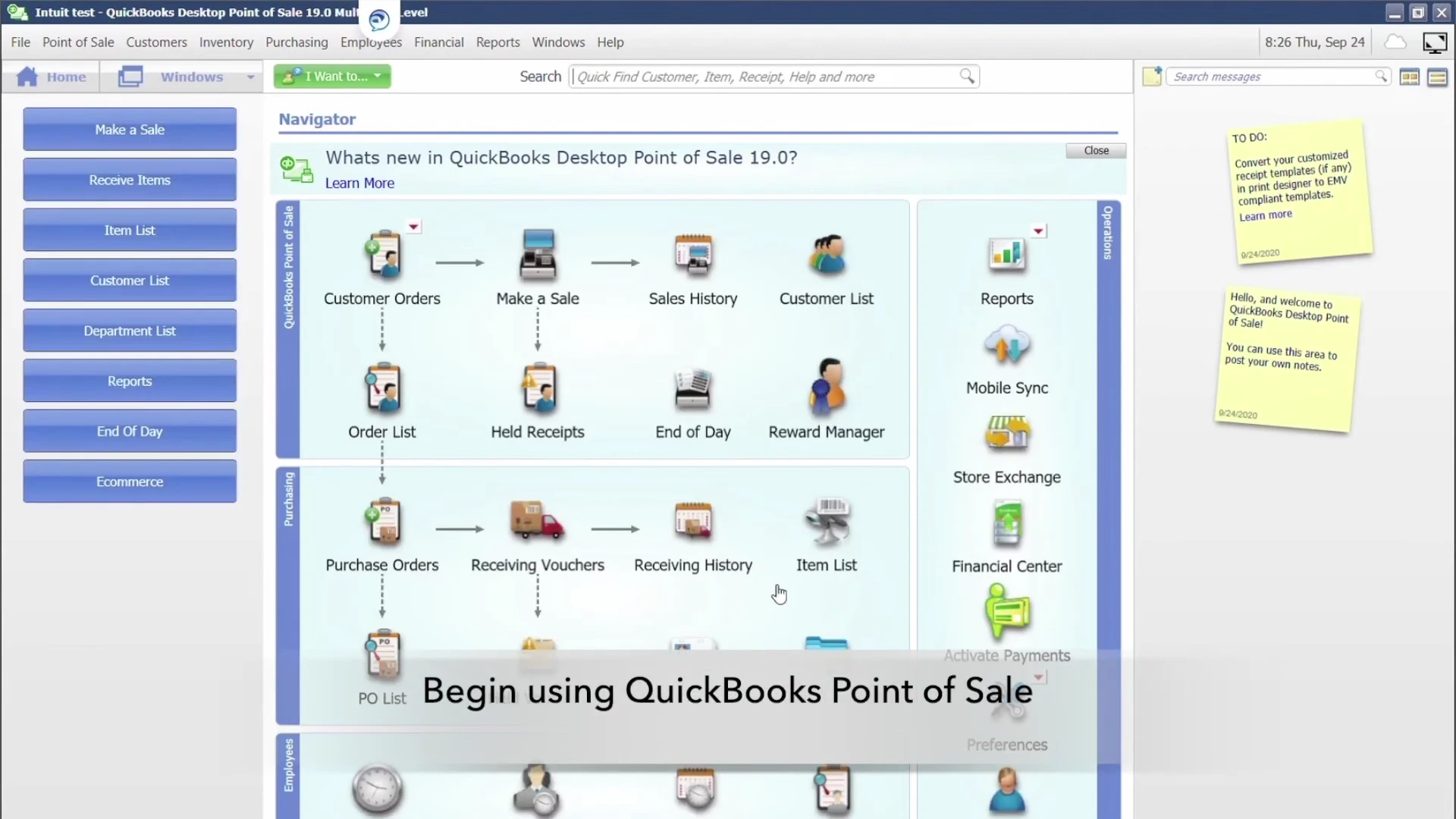 QuickBooks POS’s user interface