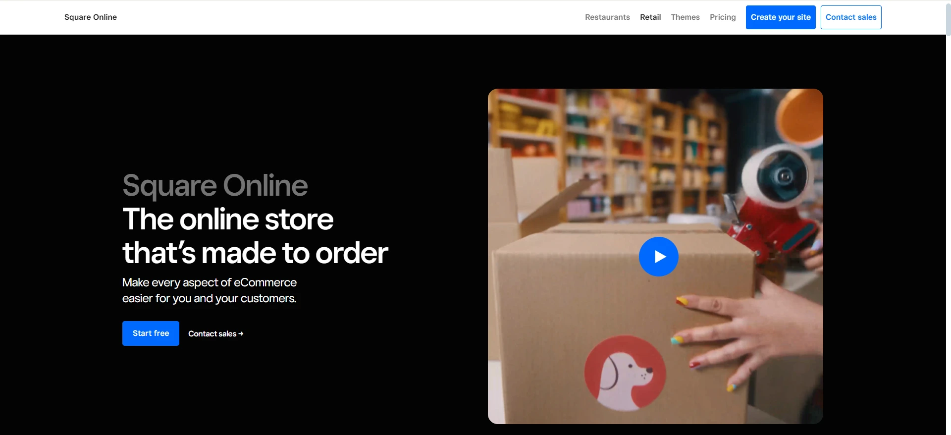 Square Online– Square’s eCommerce solution