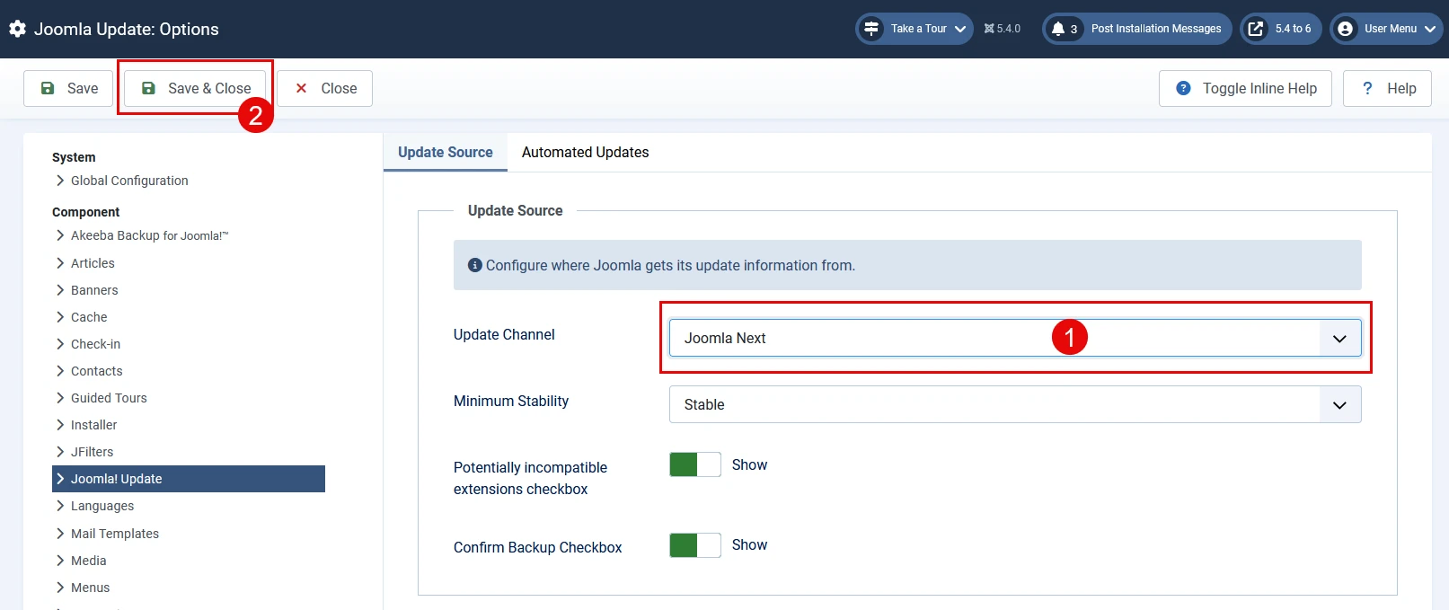 Configure Update Channel