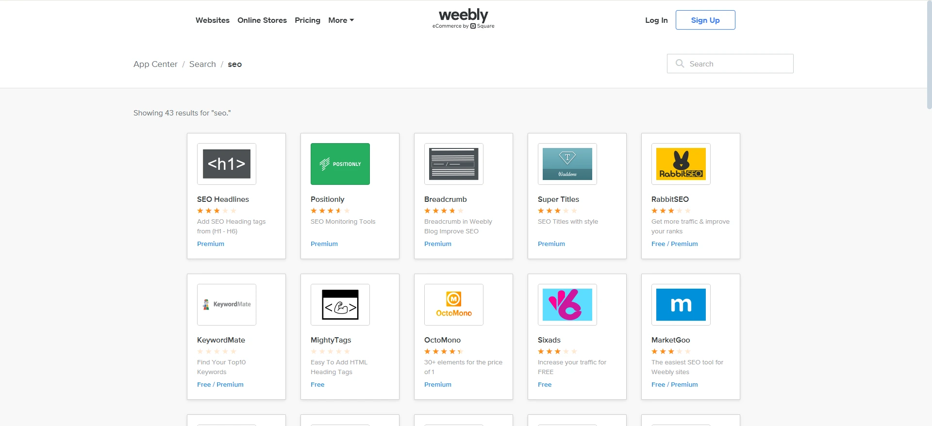 Weebly’s SEO apps