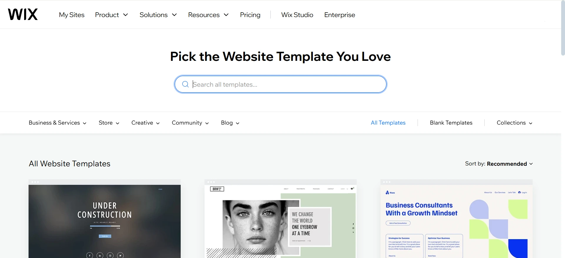 Wix website templates