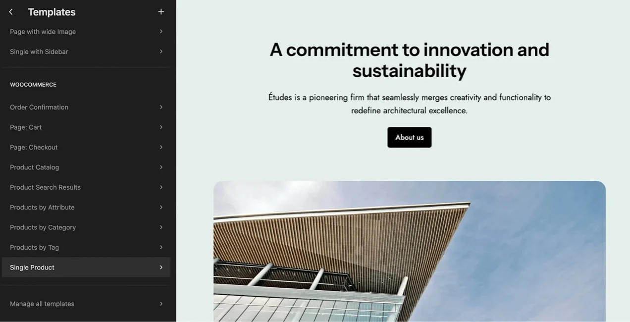 Step 1.1: Select Single Product template