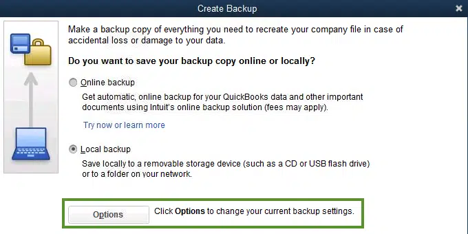 Step 3: Change backup settings