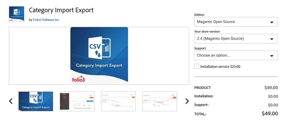 Category import export by Folio3 Software