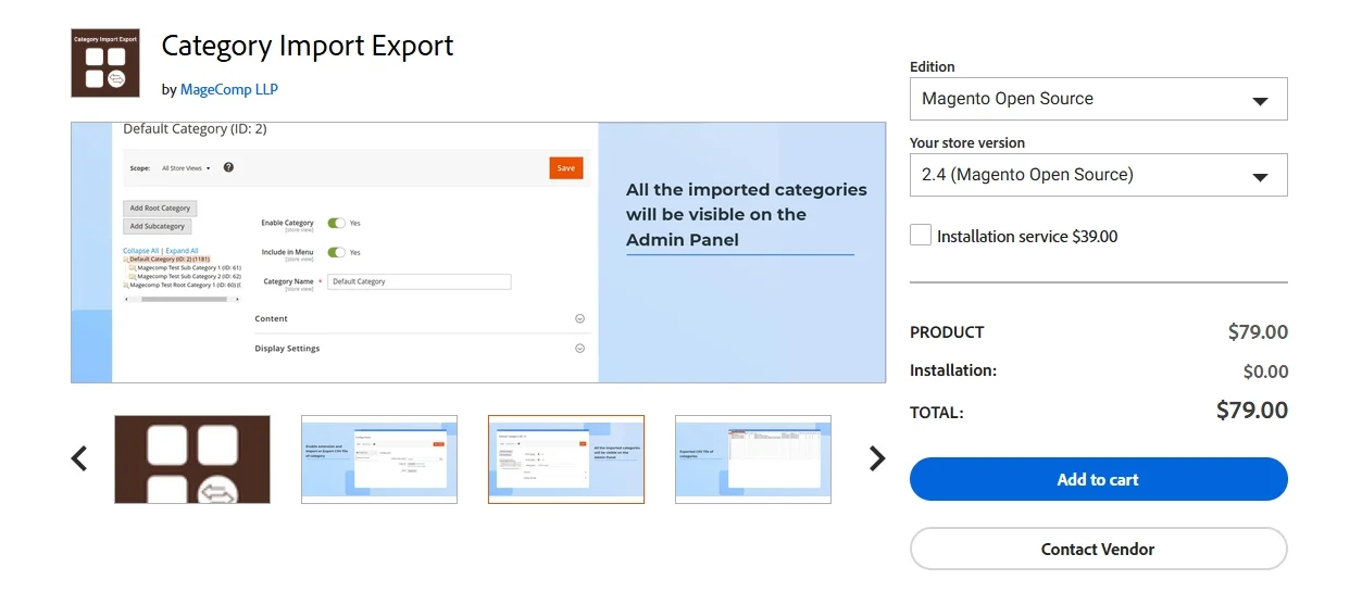 Category import export by Magecomp