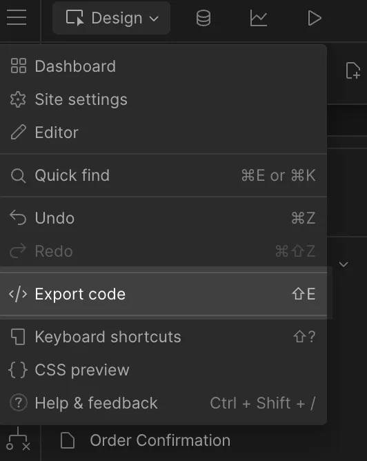 export code