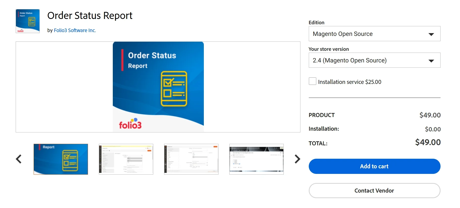 Order status report