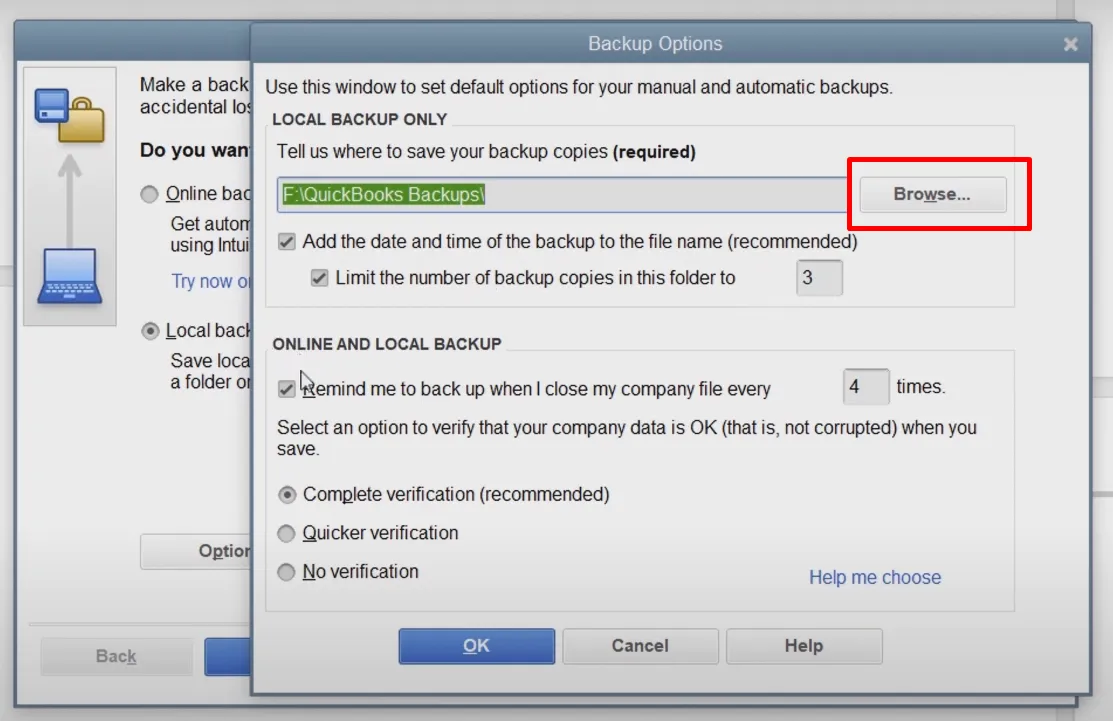 Step 4: Decide the saved file location