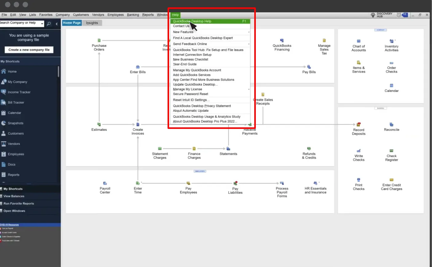 Step 2: Open QuickBooks Desktop Help