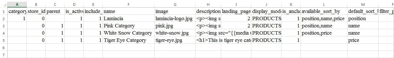 template csv for import